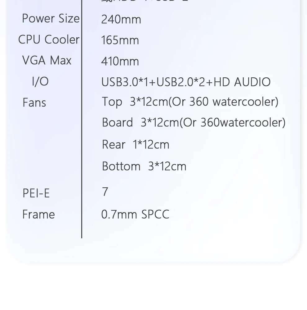 Ruix Two Panel Transparent Tempered Glass 0.7mm SPCC Cool OEM Design Computer Accessories USB3.0 ATX Mid Tower PC Case