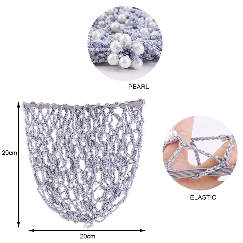 Летняя дышащая сеточка для волос с жемчугом