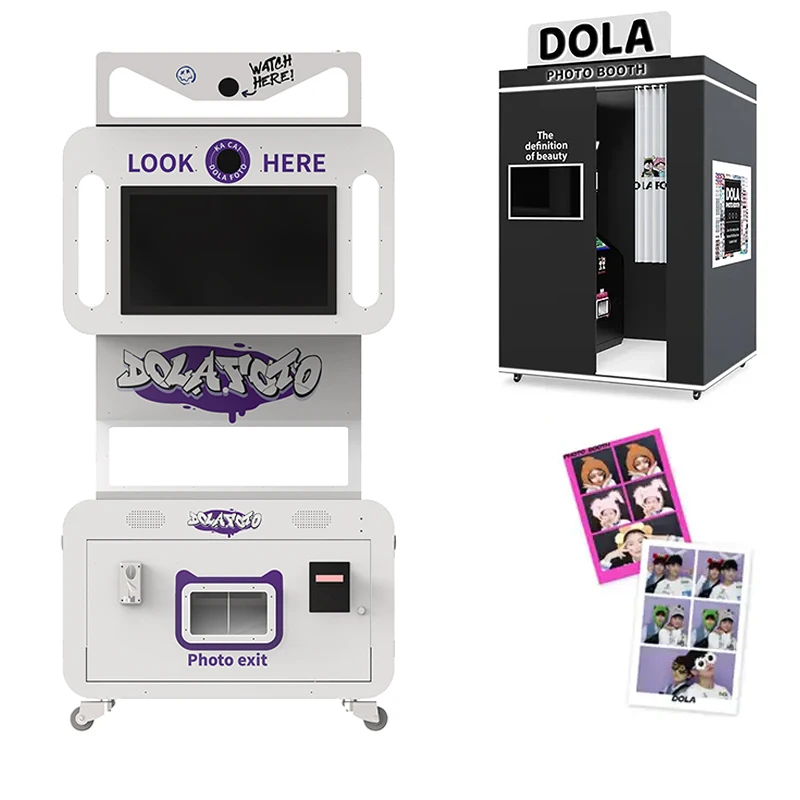 Dts-001 Photo Booth Machine Printing Photo Booth Easy and Quick Multi-Device Support Logo Customization High Technology