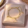Yxc231 mickey small gold beads bracelet golden