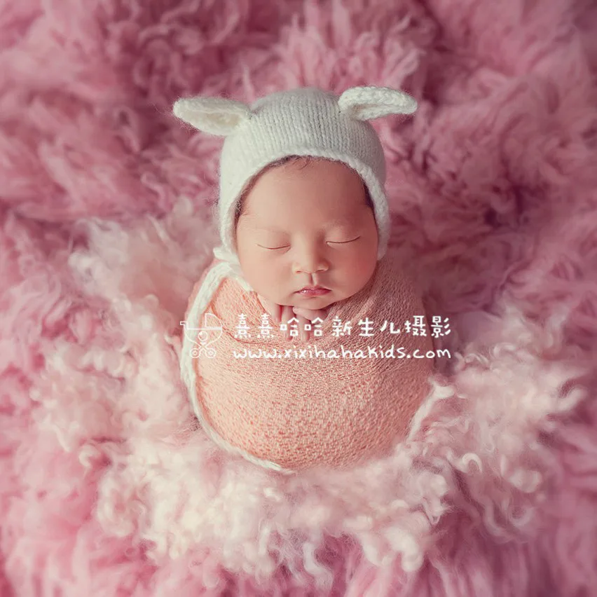 Newborn Wool Felted Curly Blanket Backdrop Newborn Flokati Rug Fabric Layer Photography Props Baby Soft Wool Stuffer Filler
