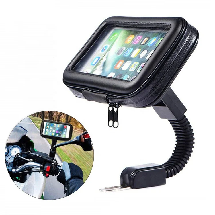 Bendable Motorcycle Motor Bike Mobile Phone Holder Mount Waterproof Case Bag@MT