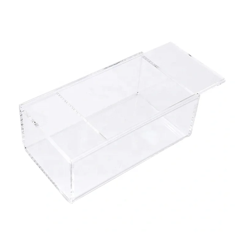 Clear Acrylic Mini Display Case Candy Gift Storage Box With Slid Lid