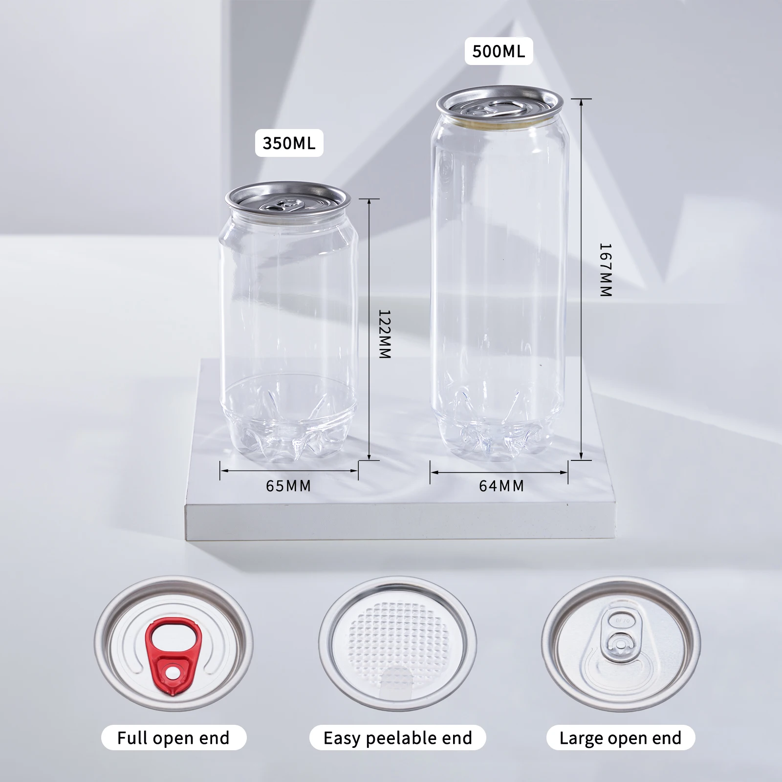 202# 250ml 330ml 500ml 650ml Clear Transparent Coffee Bottle Plastic  Cup Pet Plastic Soda Can
