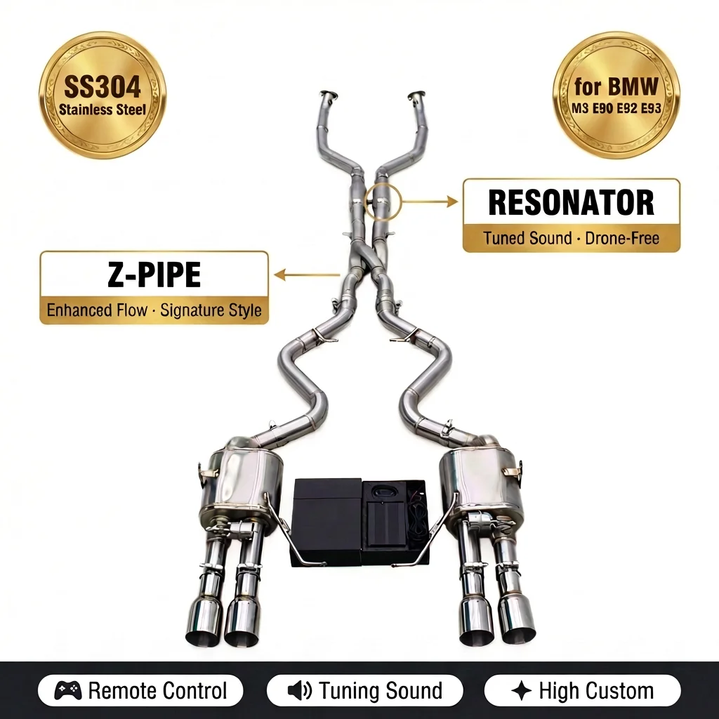 Z-Pipe Valvetronic Exhaust Catback System For BMW M3 E90 E92 E93 S65 4.0L V8 2008-2013 SS304