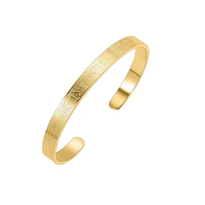 Personalized Open Adjustable Bangle Stainless Steel Fashion Gold Plated Jewellery Nameplate Cuff Bangle