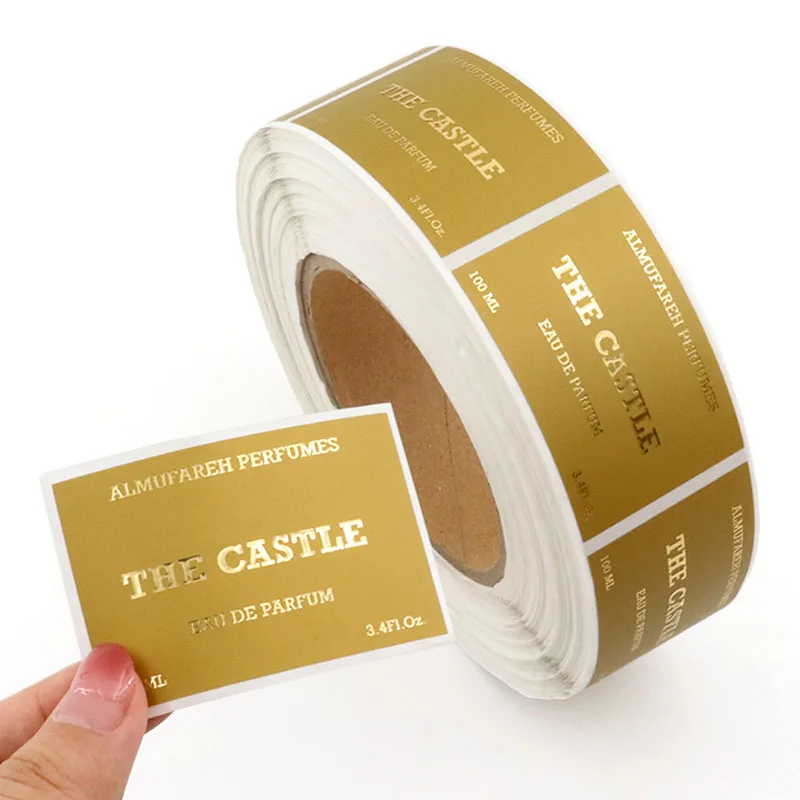 High Quality Waterproof Vinyl Adhesive Pp Brand Logo Rectangle Gold