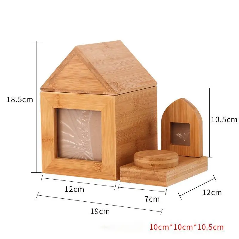 批发定制现代中密度纤维板猫狗骨灰盒手工宠物火葬棺材手工图案葬礼纪念供应