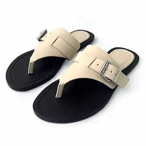New Design Summer Pearl Women Flat slippers Round Head Roman Style Open Toe Shoes Sandals Beach for Ladies