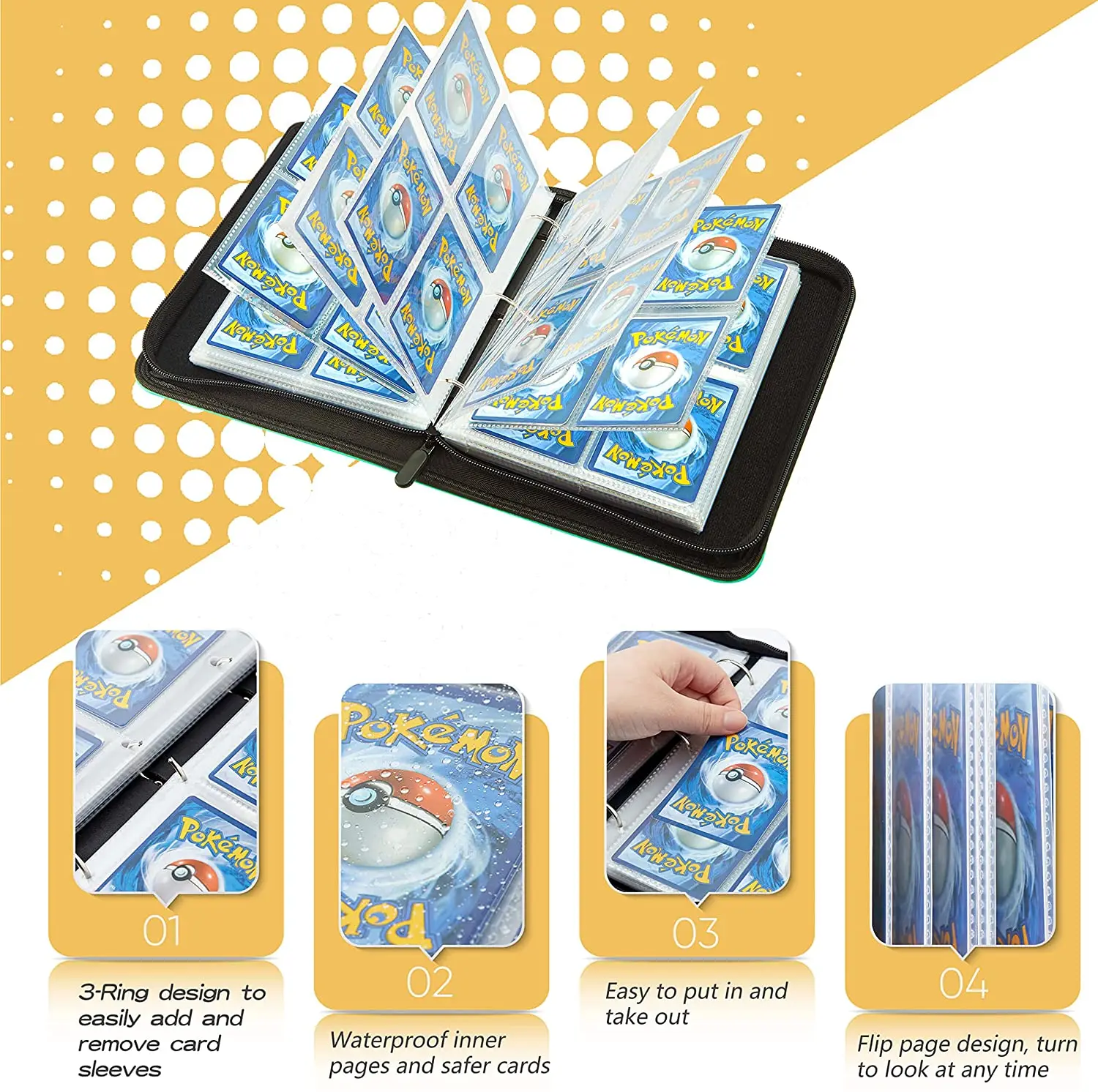Bulbasaur Card Binder Leather Card Collection 2023 Poke Mon Game Card  Holder Folder