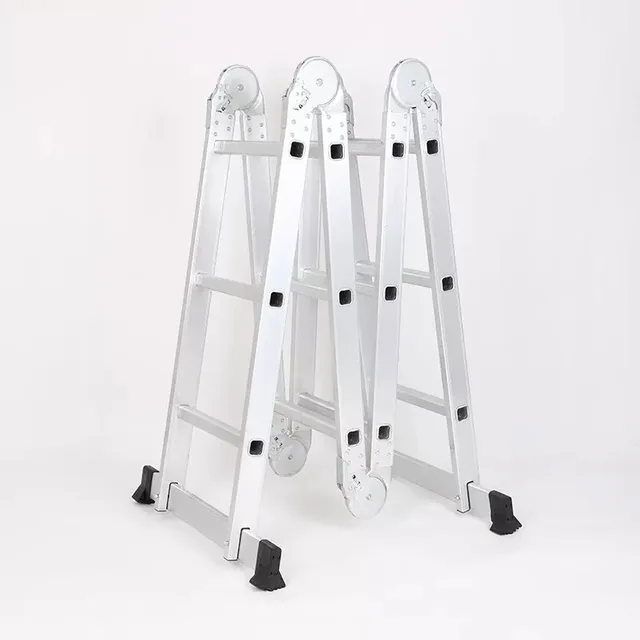 Aluminum Multi-Purpose Folding Ladder Smart Escalera De Aluminio 4x2-4x6 Steps for Home & Warehouse Chinese Manufacturer