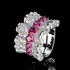 Anillo de corindón rojo de tamaño ajustable