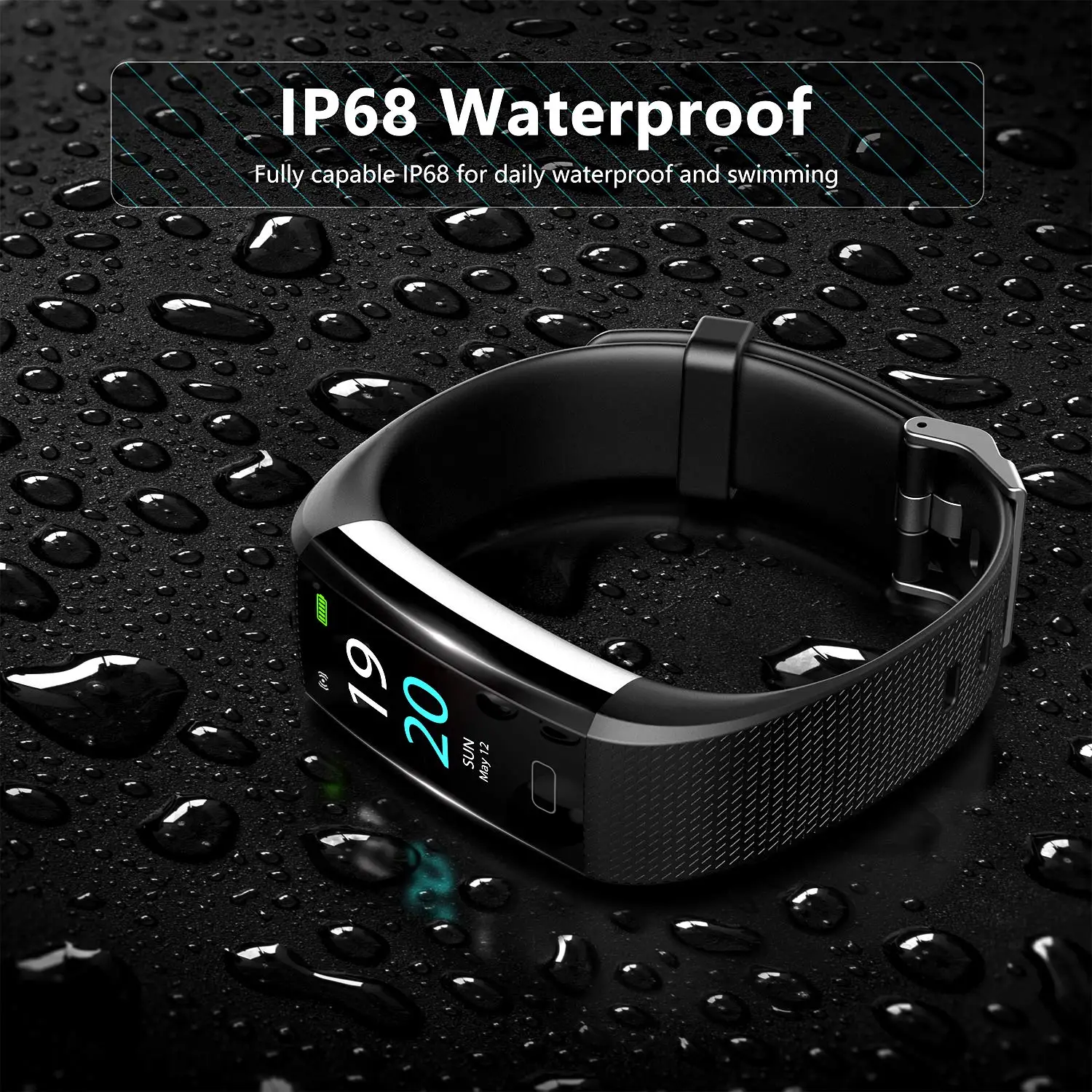 2023 Best Selling Smart Bracelet Fitness Tracker Sleep Monitor for Android/iOS Silica Gel Band Square Shape Heart Rate Tracker