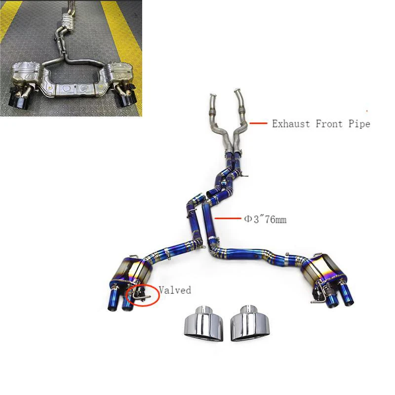 Valved Sport Exhaust System Auto Parts For Audi RS6 RS7 C8 4.0T 2019-2025 Catback Exhaust System