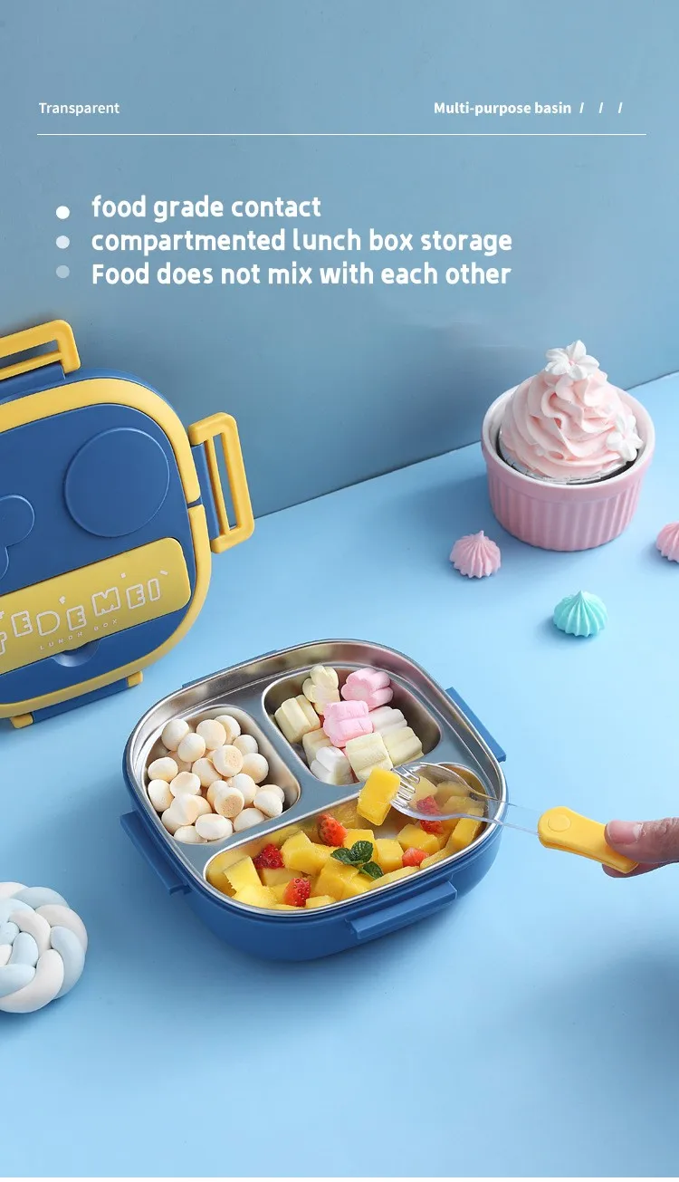 Simple Design Compartment Design Airtight Leak Proof Food Container Stainless Steel Bento Lunch