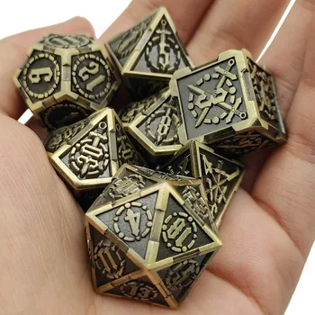 Sword Series 7-piece Metal Dice Set Dungeons and Dragons Rpg Role Playing D&d Polyhedral Sword D20 Dice