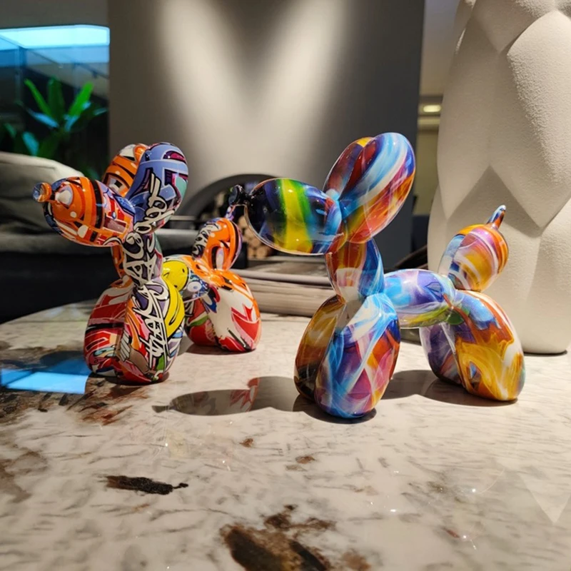 Уникальная скульптура собаки Redeco на заказ, поделки из смолы, цветной воздушный шар, украшение для собаки, подарки, украшение для дома и офиса