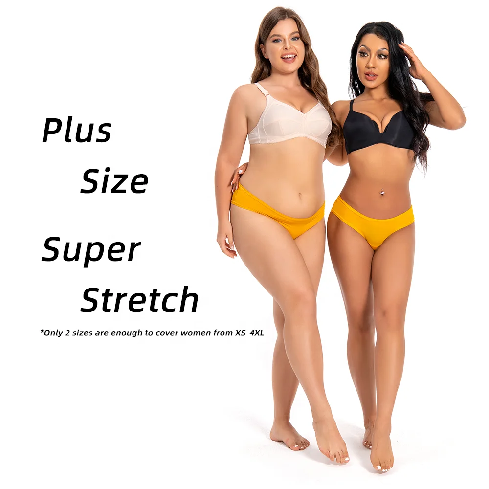 Shanhao RTS Plus Size High Stretch Cooling Ice Silk Panties Upgraded Daily Panties With protection Gusset for Women