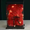Caja de regalo con oso de rosas rojas de 25 cm con luz.