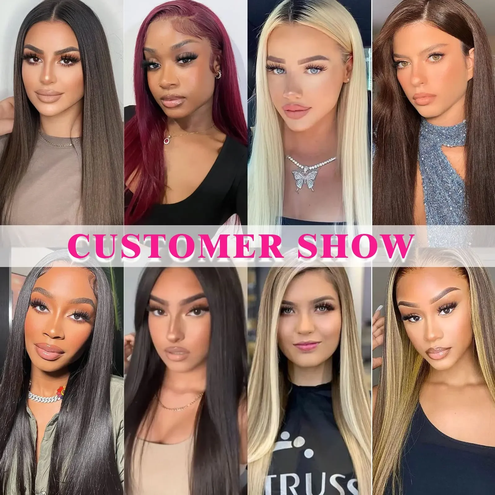 Glattes Echthaar Clip In Extensions Für Damen Brasilianisches Haar_voghion.com