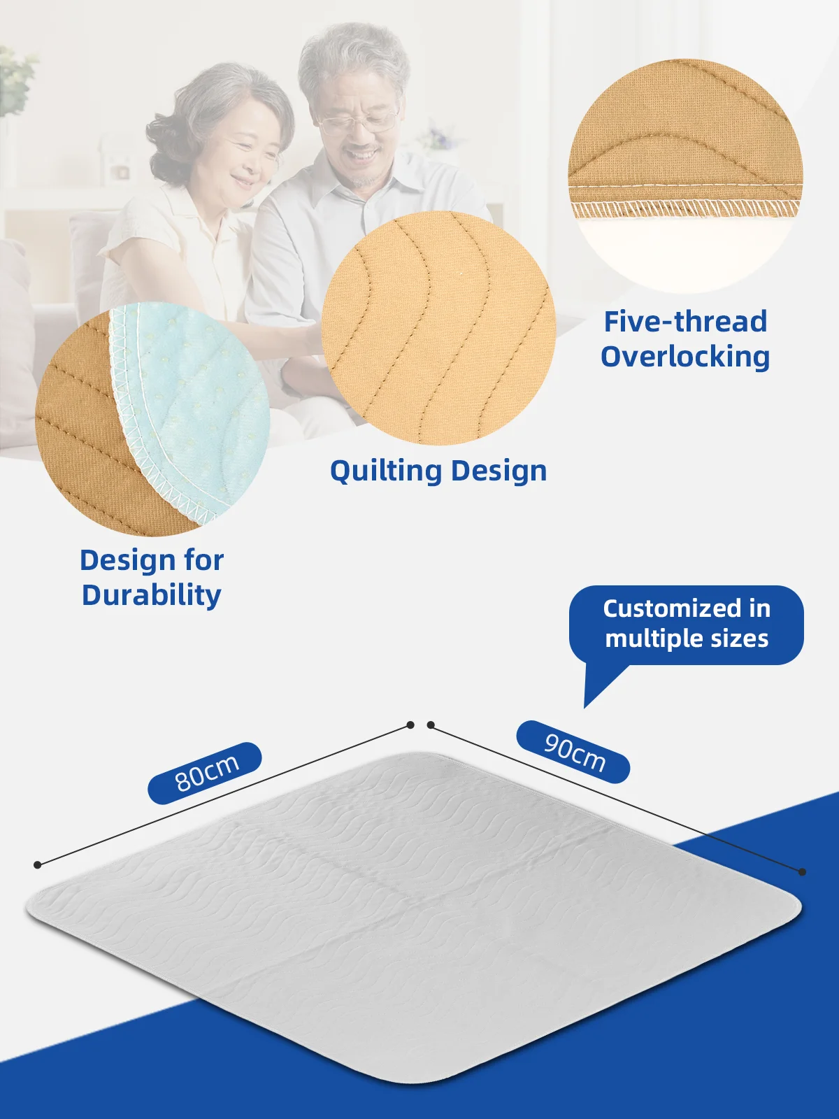 Wholesale Waterproof Quilted Underpads Machine Washable Large Sheet Pr - product detail 1
