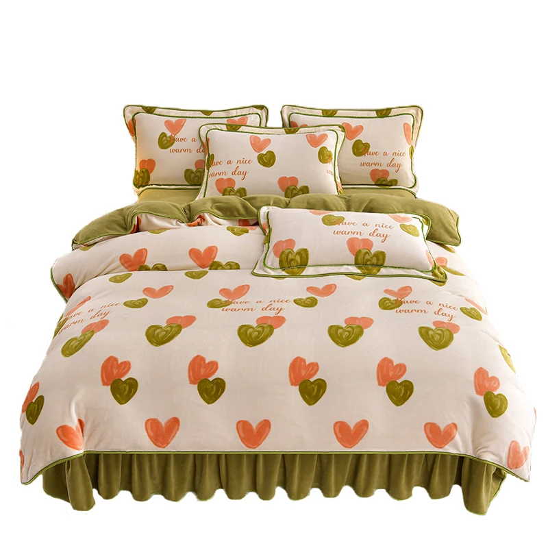 Winter bedding Sheets and covers Warm and comfortable four-piece bedding set bed sheet