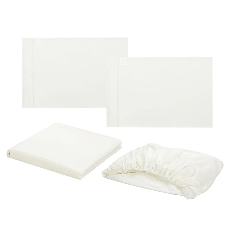 Piping Decoration Brushed Microfiber 3 Pcs 4 Pcs Flat Sheet Fitted