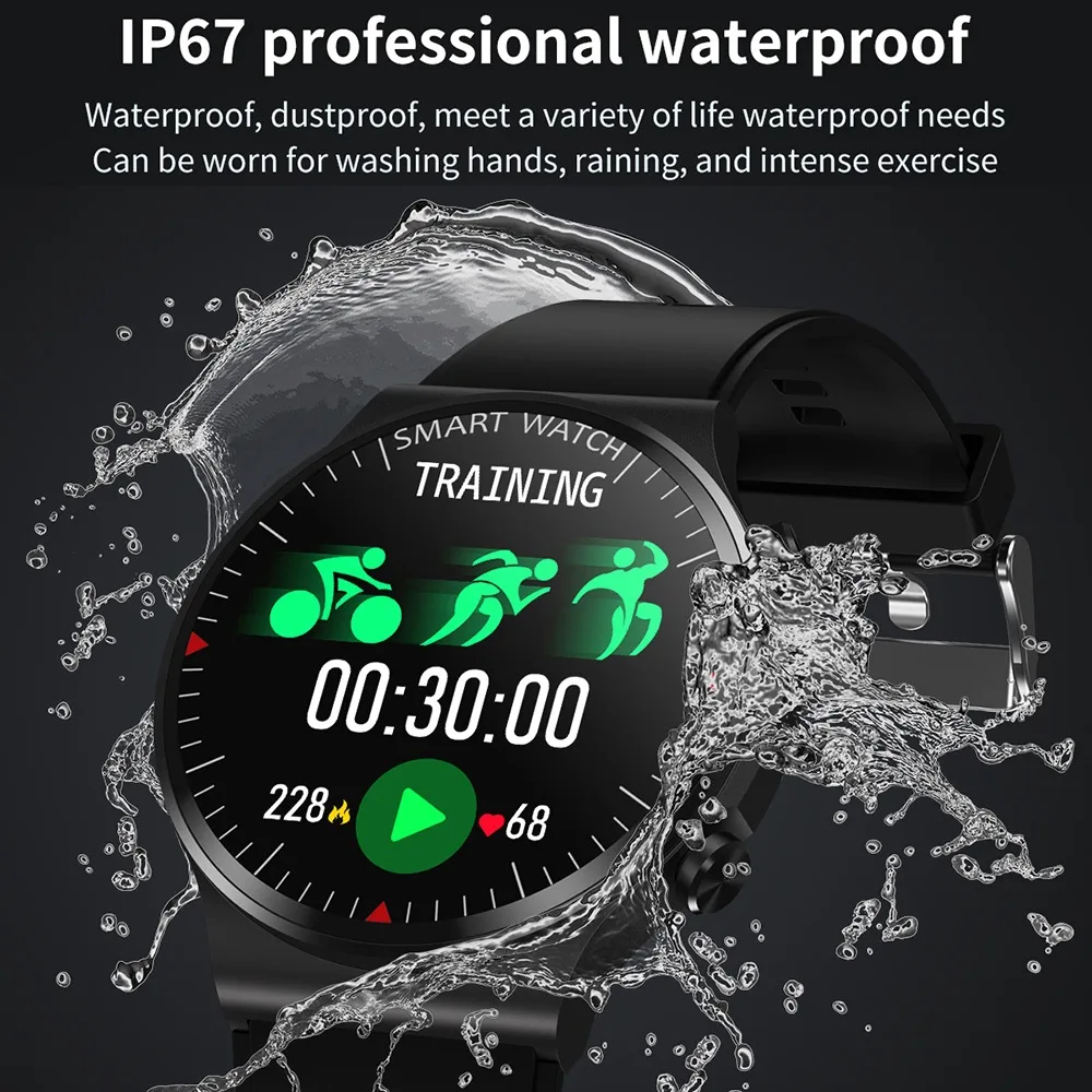 2022 Smart Watch C12 Full Round Touch Screen Heart Rate Monitor Sports Fitness Tracker Android IOS Watches Men Smartwatch