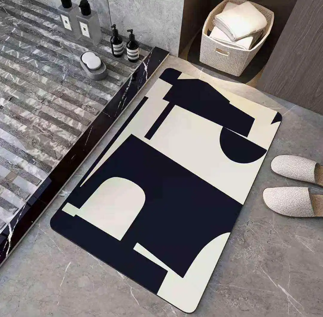 Factory Wholesale Super-Microfiber Non-Slip Bath Floor Mat - Super Absorbent Diatomite Rugs, Ideal for Bathroom, Kitchen, Bedroom, and Entrance Door Mats