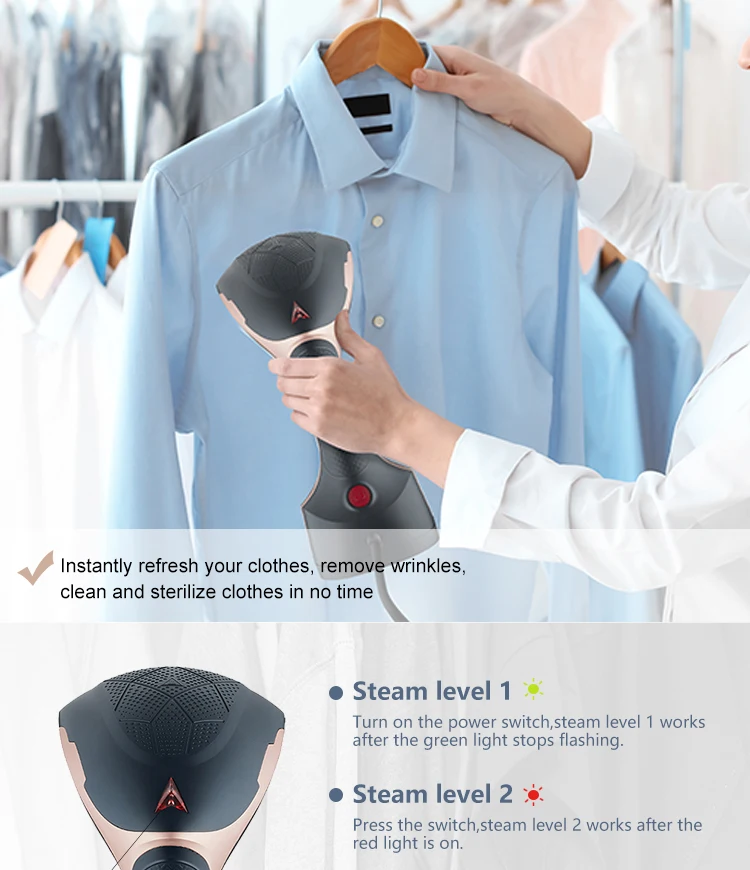 Powerful,Mini Lightweight Handheld Garment Steamer Travel Iron Haeger