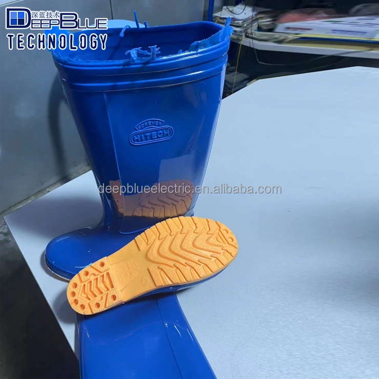 Three Color PVC Rubber Waterproof PVC Rain Boots Safety Gumboots 16 Stations Rain Boots Injection Molding Machine