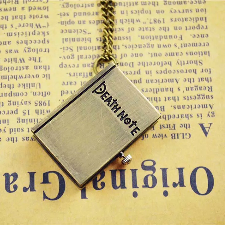 Death Note Book Quartz Pocket Watch - Antique Anime Chain