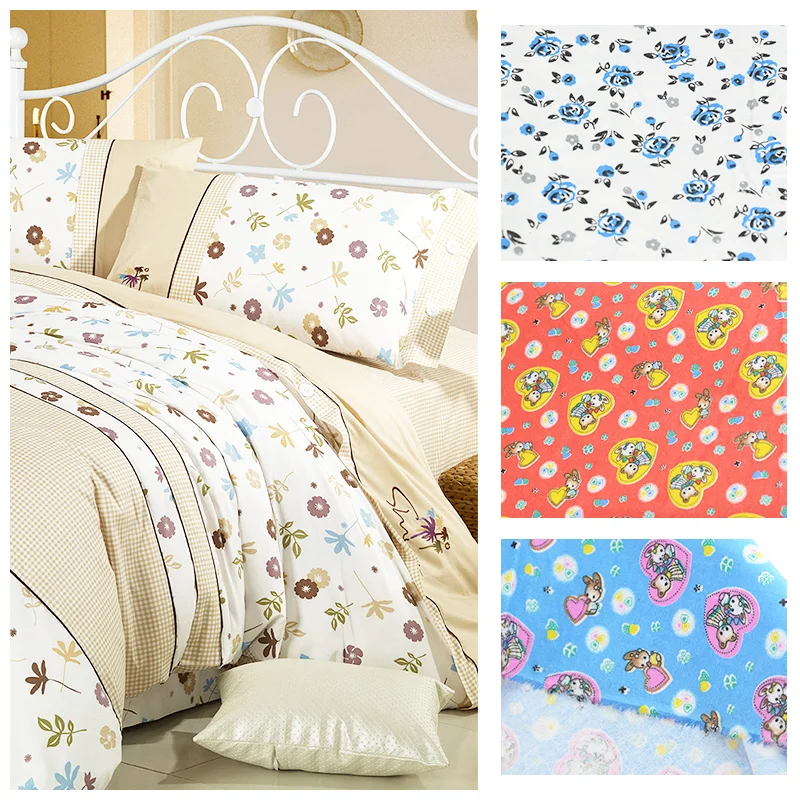 Poly Cotton Flannel Fabric with Printing Bedding Baby Clothes