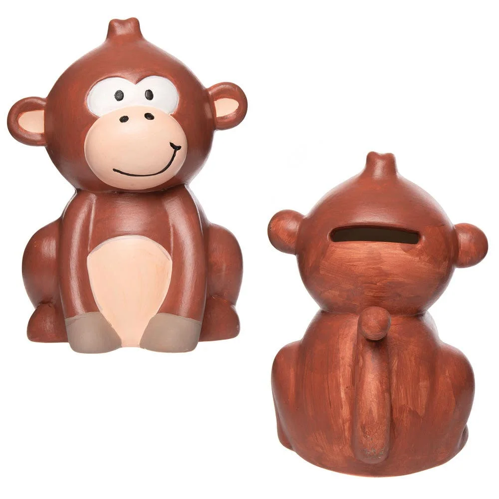 New Product Cute Charming Smile Ceramic Monkey Coin Bank Alibaba