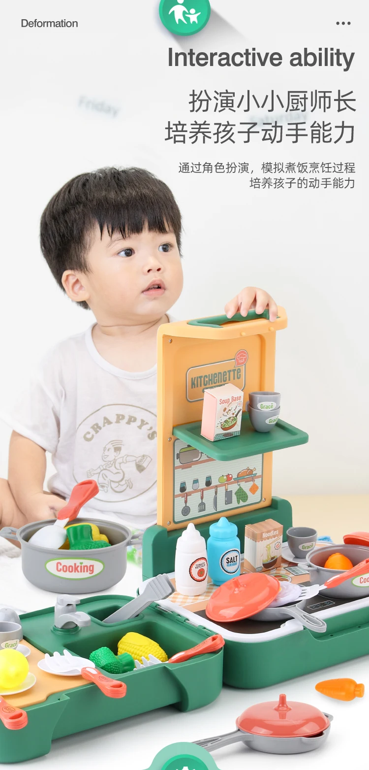 Educational Kitchen Sets Toys For Child Cooking Game Play