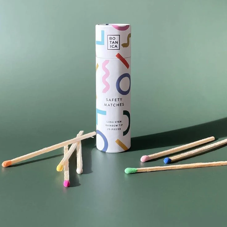 Custom Printed Wooden Colorful Matchstick Match Sticks Box Packaging Tube Book Paper Tube Matches  Box
