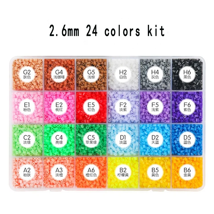 2.6mm Mini Beads Box Set H-series 48 Colors high Quality/perler Beads/hama  Beads/fuse Beads 