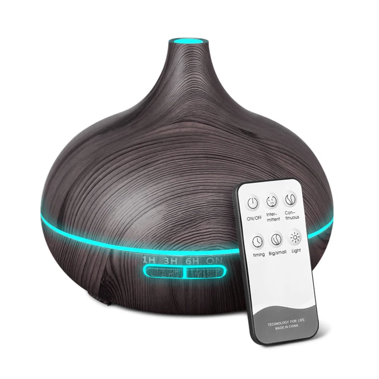 500ml Wood Grain Air Humidifier Essential Oil Diffuser Electric Ultrasonic Cool Mist Maker for Home Remote Control
