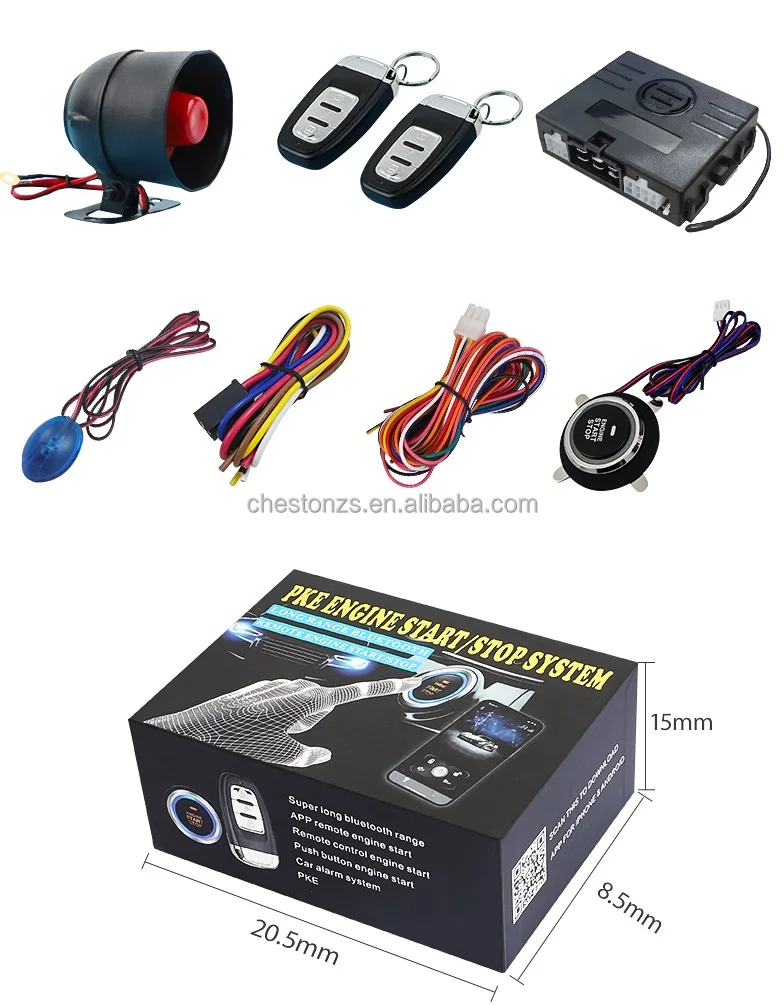 Smart Push Start Button Engine Keyless Entry Car Alarm System With App