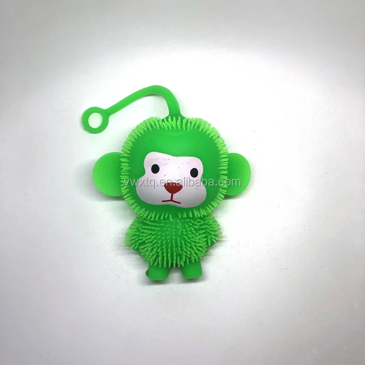 KEHUI Factory Flashing Animal Monkey Soft Puffer Ball  Toys TIKTOK  Hot Selling Promotional Toys