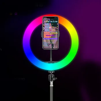 32cm Dimmable RGB Full Color LED Selfie Ring Light 13 Inch MJ30 Soft Ring Light Camera Phone Photography Video  Led Light Hoop detail image