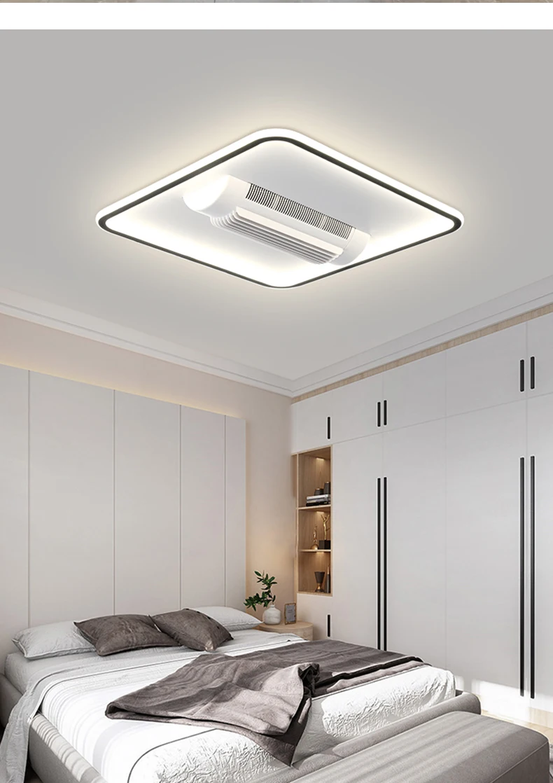hot selling in LED Ceiling Fans Three Color Strong Wind, Anti Flicker, No Blades, Living Room, Bedroom, Dining Room, Remote Control, Silent Fan Light 7
