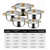 5Pcs Cookware Set - Golden Handle