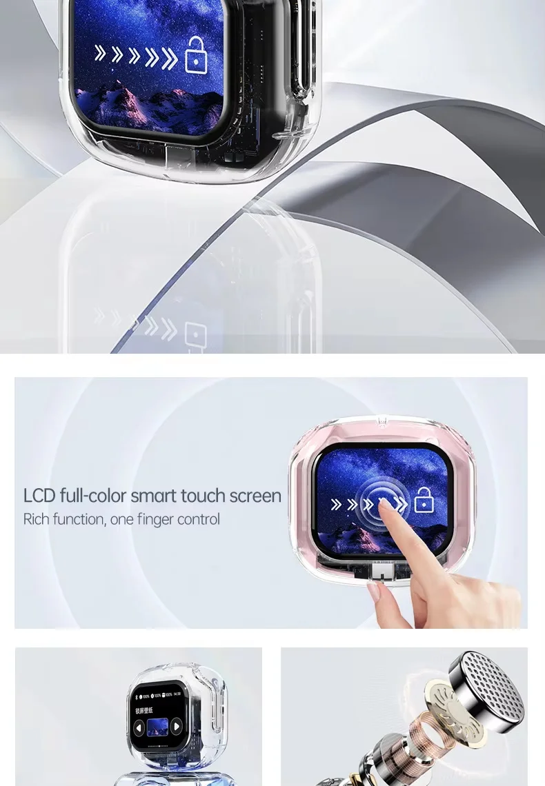 New Q20 Wireless Earbuds With LED Touch Screen Noise Reduction HD Call TWS Surround Sound Headphones and Charging Case