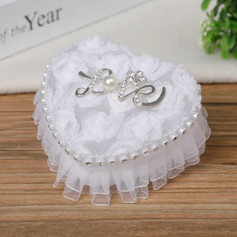 Ring Holder Unique Wedding Ring Pillow Wholesale White Heart