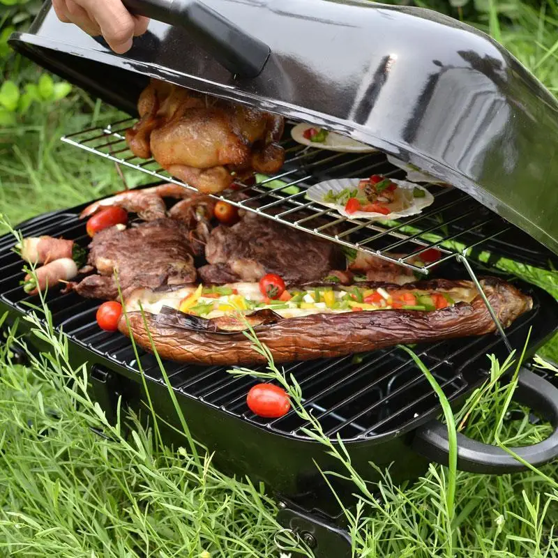 Outdoor Smokers Folding Tabletop Picnic Camping Barbecue Oven Portable