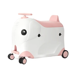 Elephant Animal Ride on PP Spinner Suitcase 21 Inch Eco-Friendly Kids Luggage with Easy Pull Hand Cart