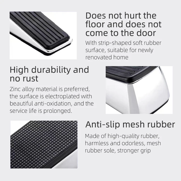 Сверхмощная резиновая нескользящая дверная пробка, защитная дверная пробка, клин, клин из цинкового сплава