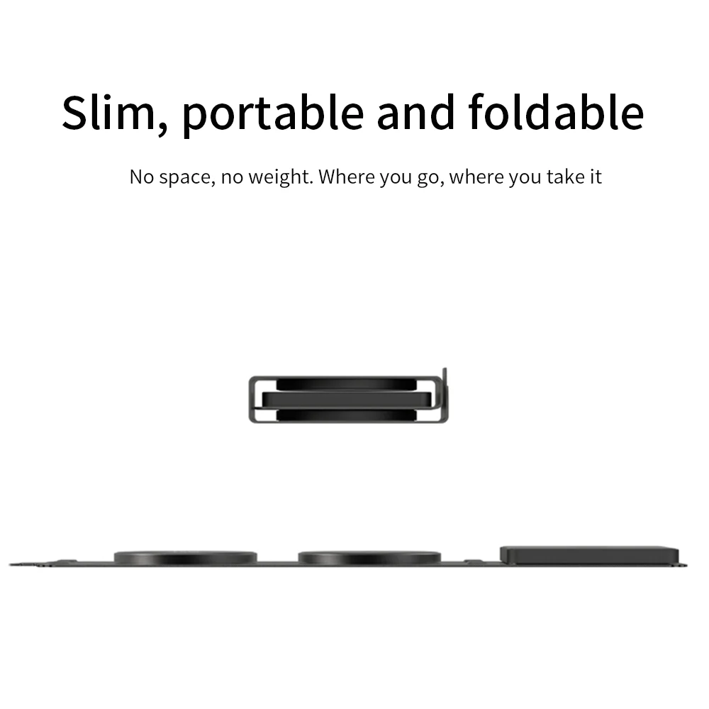 Transparent Foldable 3in1 Dual Qi Wireless Charging Station 15w