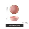 7-inch soup bowl pink
